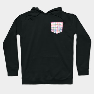 Pocket - Grid Checks Lines Watercolor Multicolored Hoodie